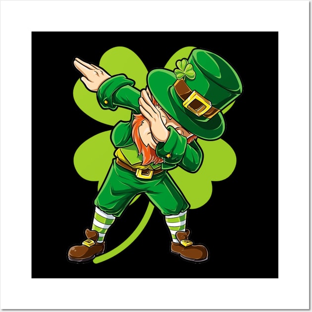 St Patricks Day Dabbing Leprechaun Wall Art by Otis Patrick